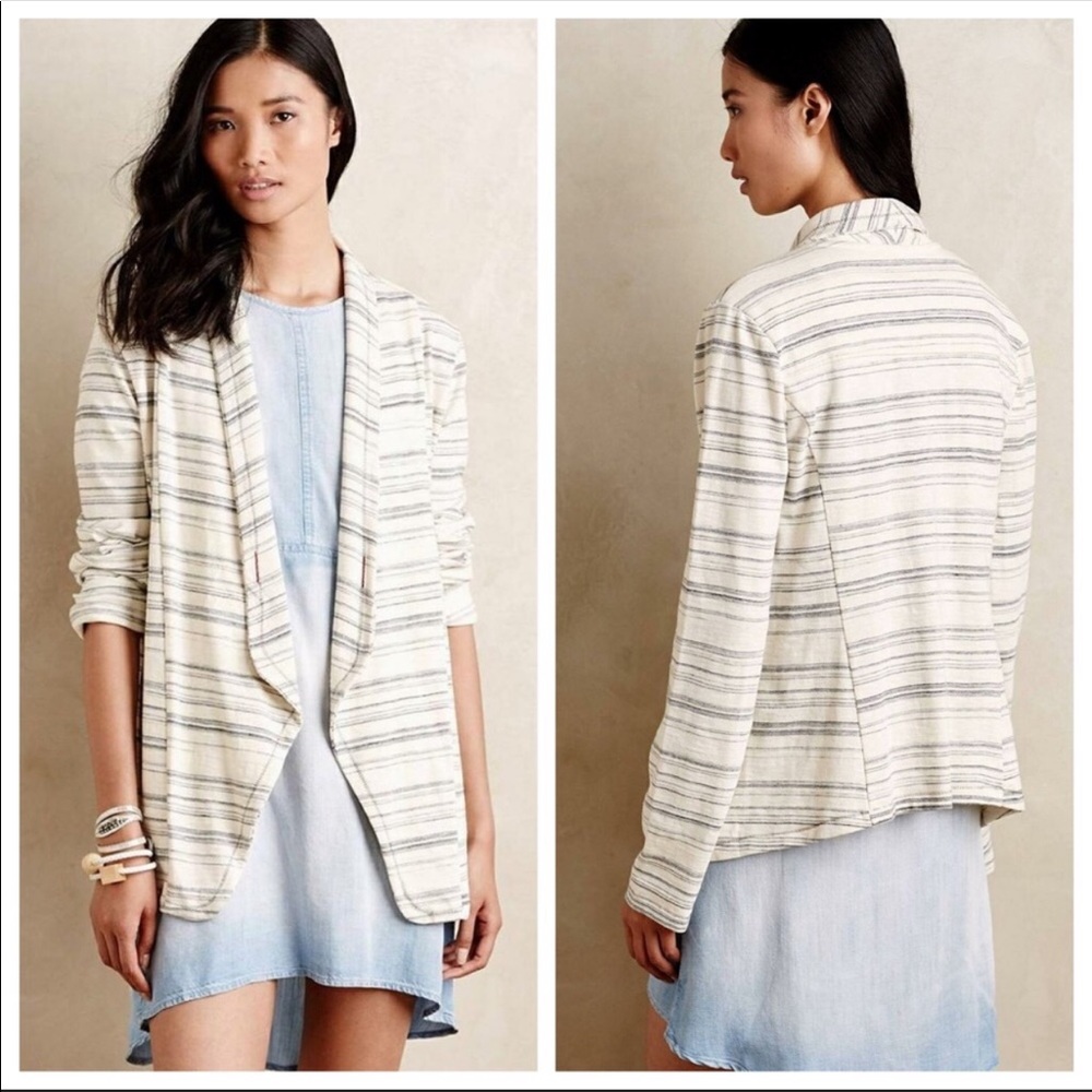 Anthropologie Wide Ruled Knit Blazer Size XS